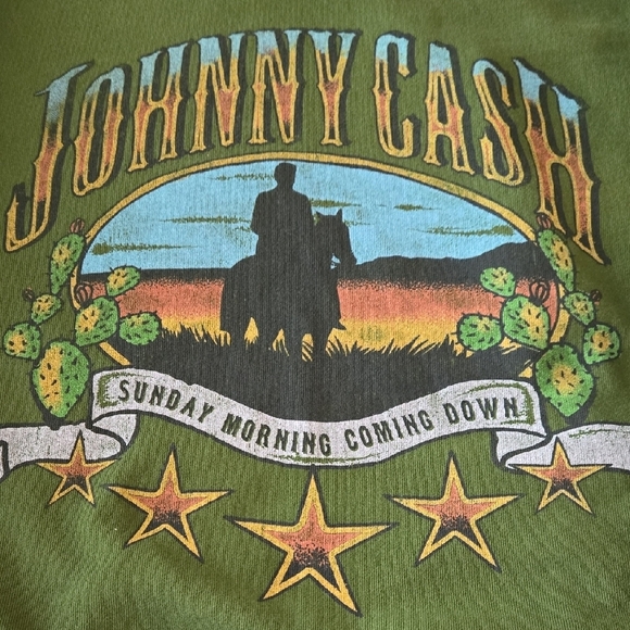 Daydreamer JOHNNY CASH Green Crewneck Sweater with Graphic Print - Picture 5 of 6